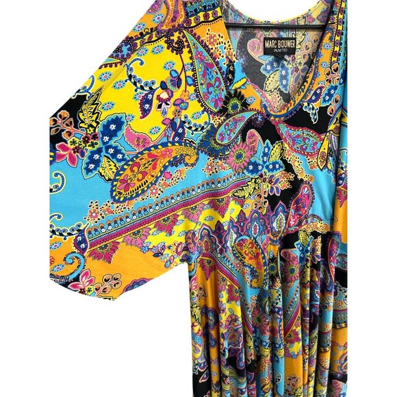 Marc Bouwer Unlimited Womens Mulitcolor Paisley Print Maxi Dress SZ Extra Large - Picture 4 of 9